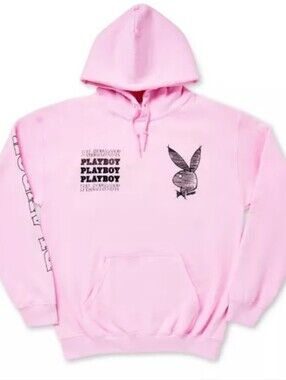 Playboy Rabbit Scribble Logo Hoodie- Pink